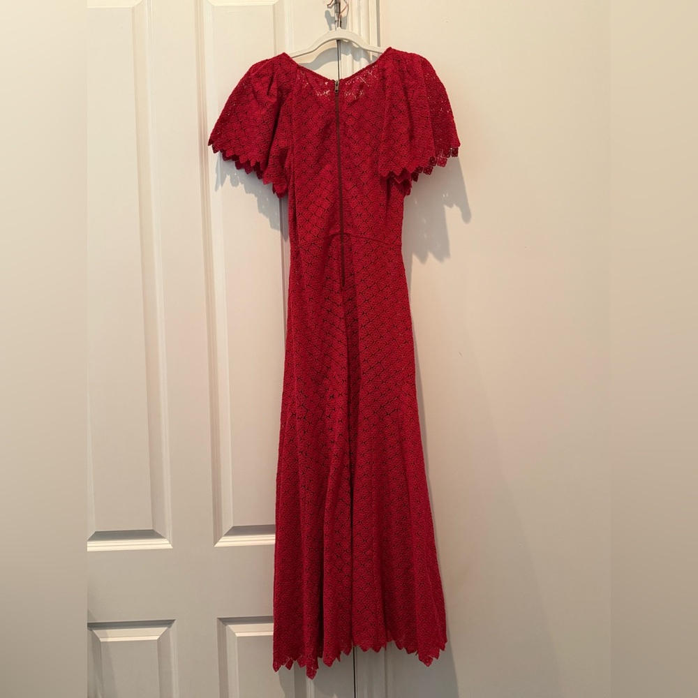 THE GREAT. Red Harmony Midi Dress - Picture 4 of 4